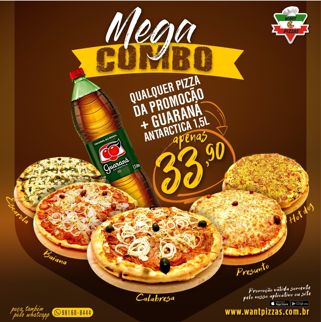 Peça Online! Want Pizzas Delivery
