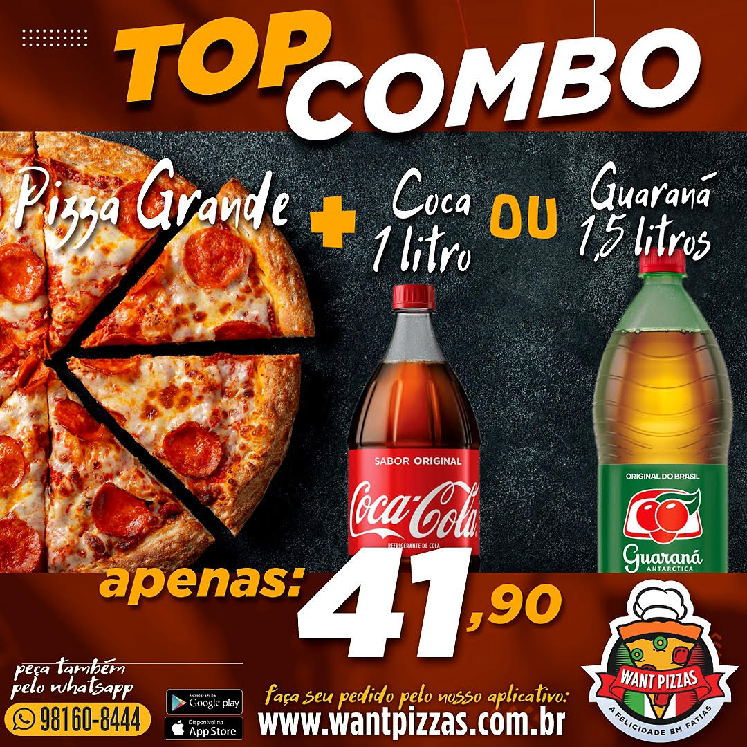 Peça Online! Want Pizzas Delivery