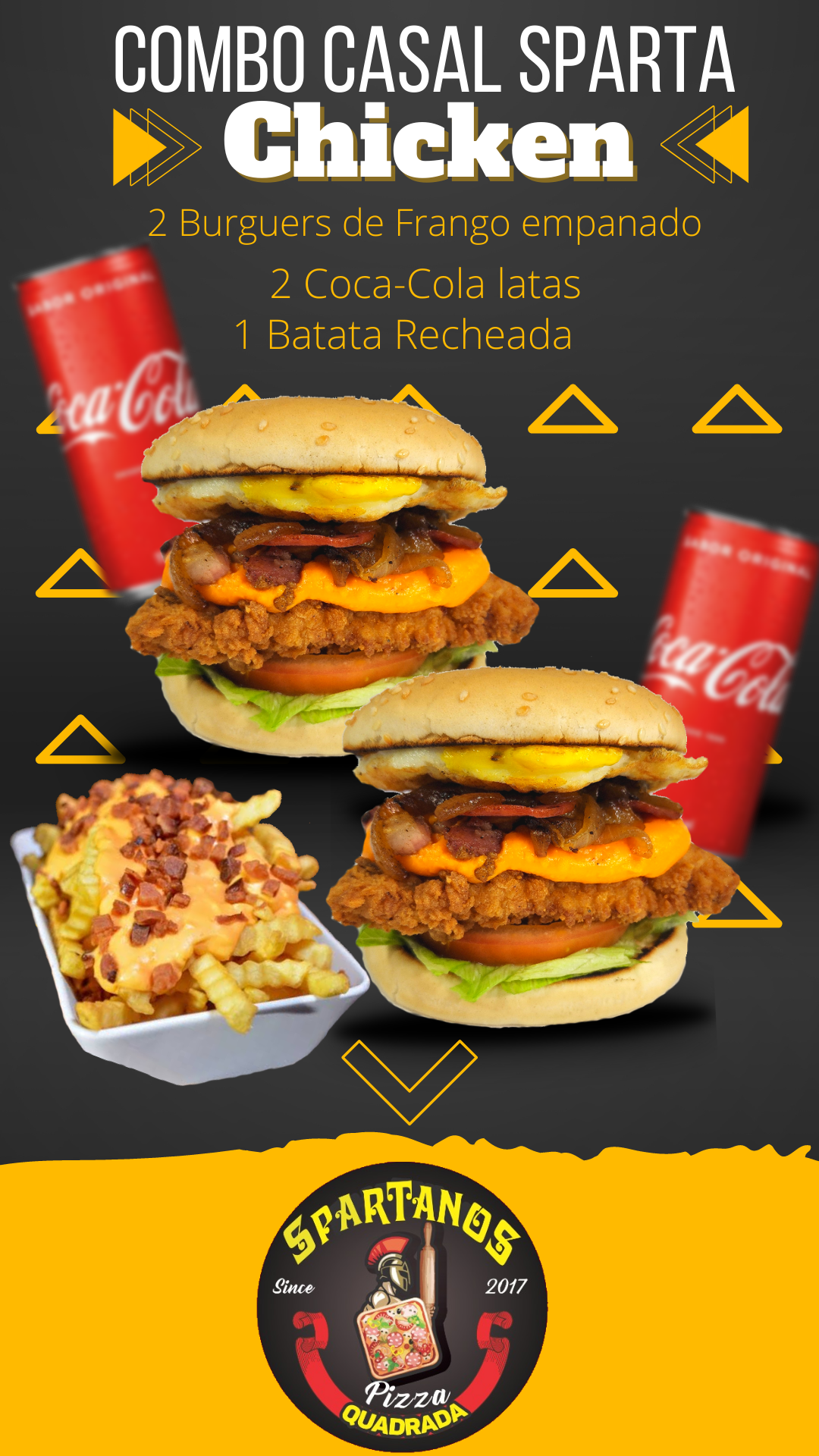 COMBO -CASAL- SPARTA BURGUER CHICKEN (2H/1B/2L)