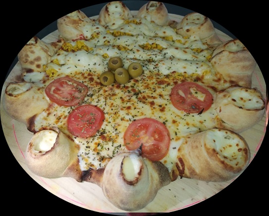 Pizza com borda vulcão