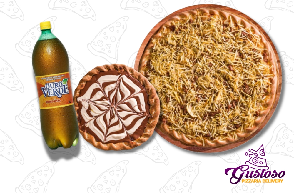 PIZZA GIGANTE (40cm) + BROTO DOCE + REFRI 2L por R$ 94,90