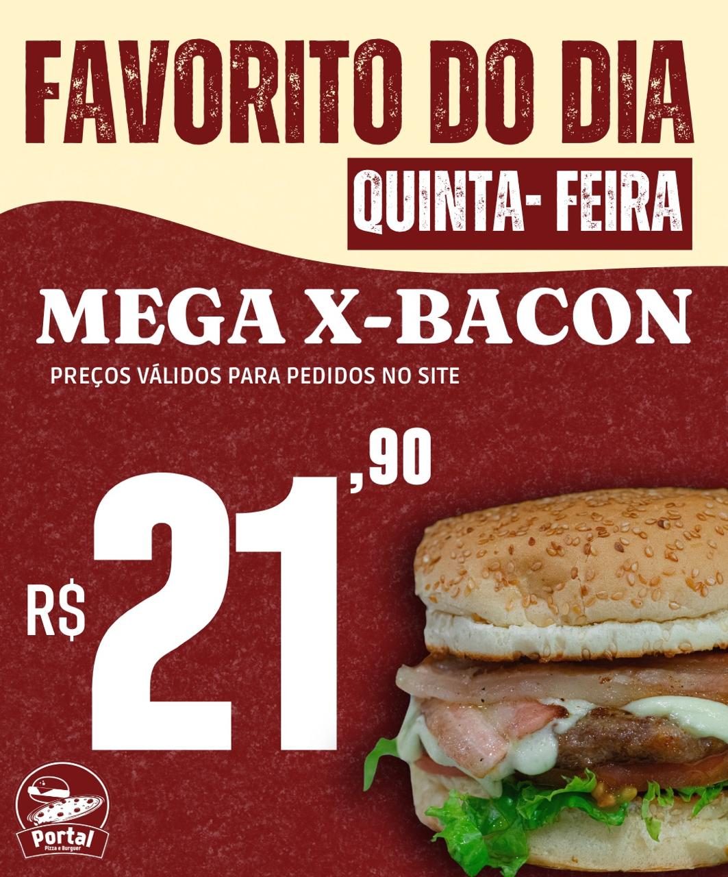 BARATO DO DIA hamburguer Mega x Bacon