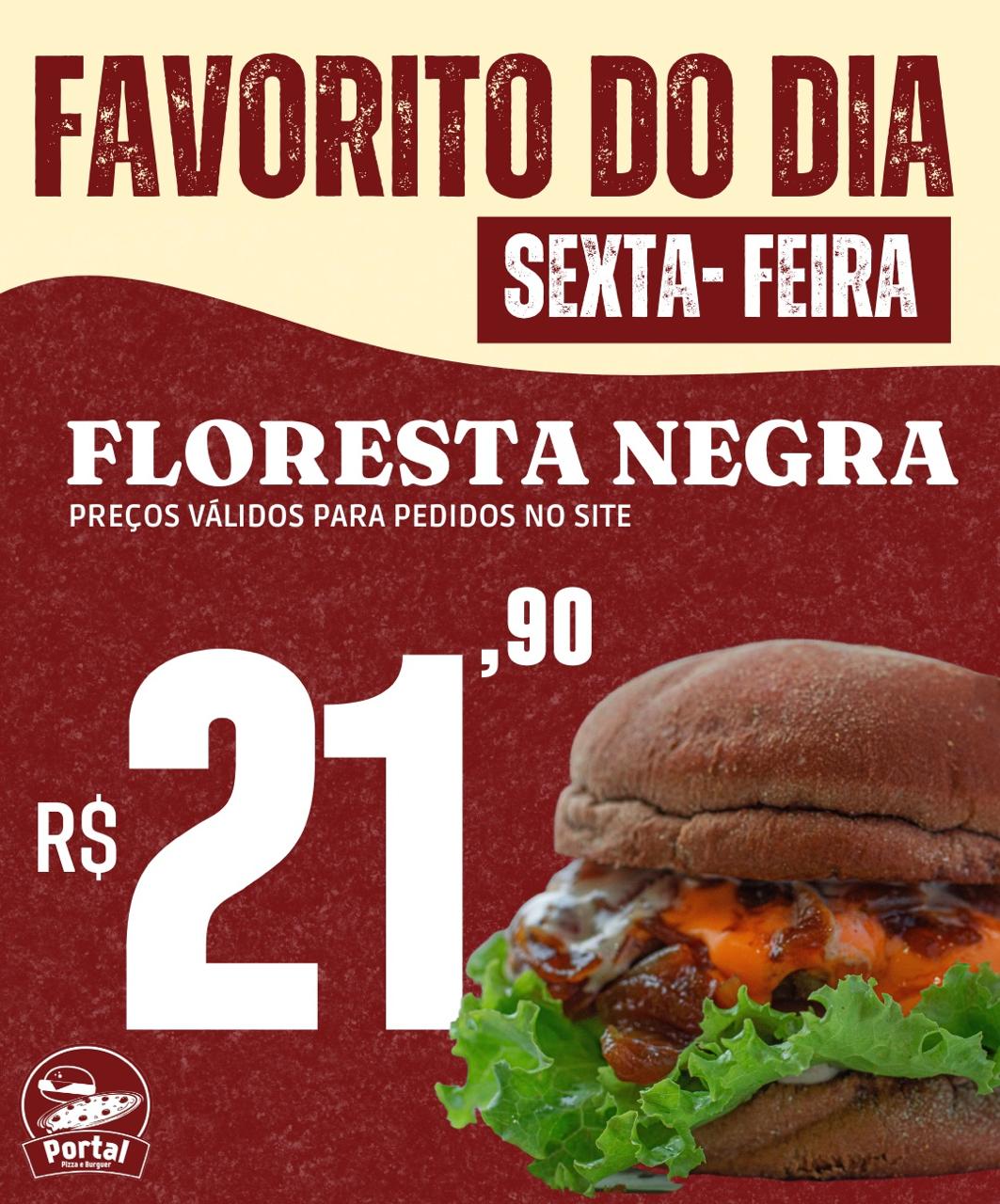 BARATO DO DIA hamburguer Floresta Negra