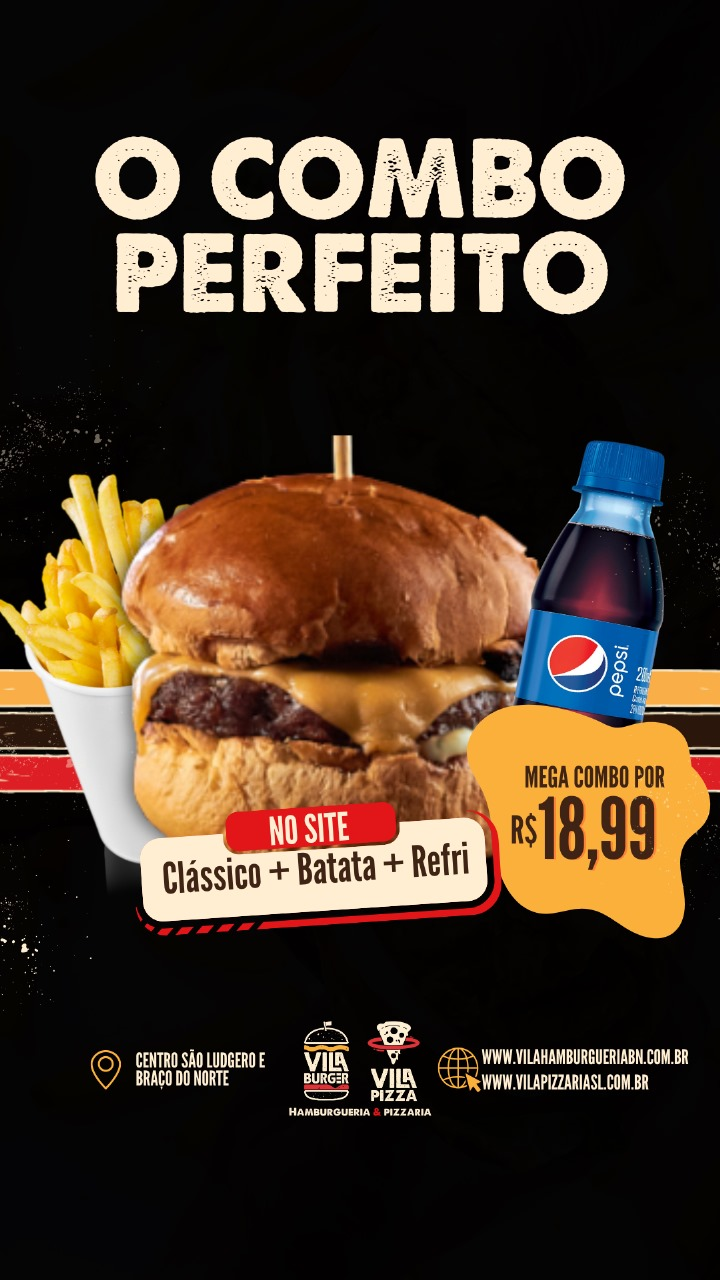 CLASSICO+ 100 GRAMAS DE FRITAS+1 REFRI MINI 200 ML = R$18,99
