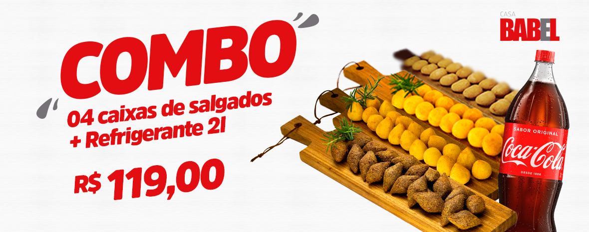 Combo 2 Salgados + 1 Refri.