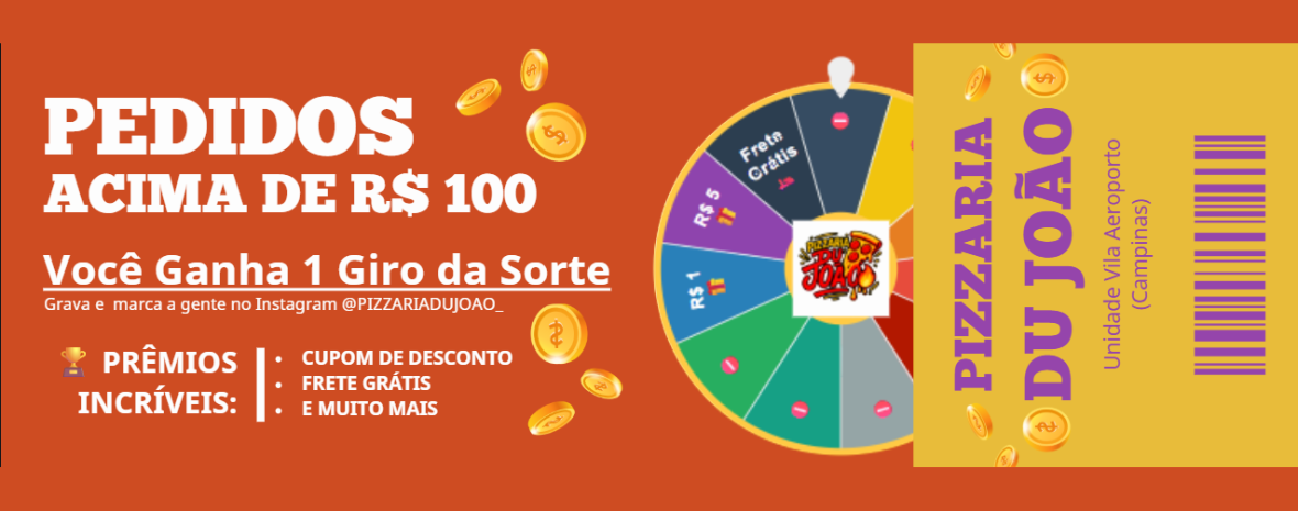 Giro da sorte em compras acima de R$100 Giro da sorte em compras acima de R$100