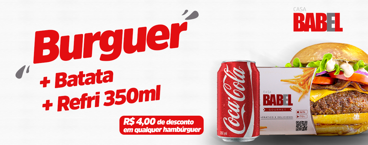 Combo 1 Burguer, 1 Batata Frita mais 1 Refri 350ml
