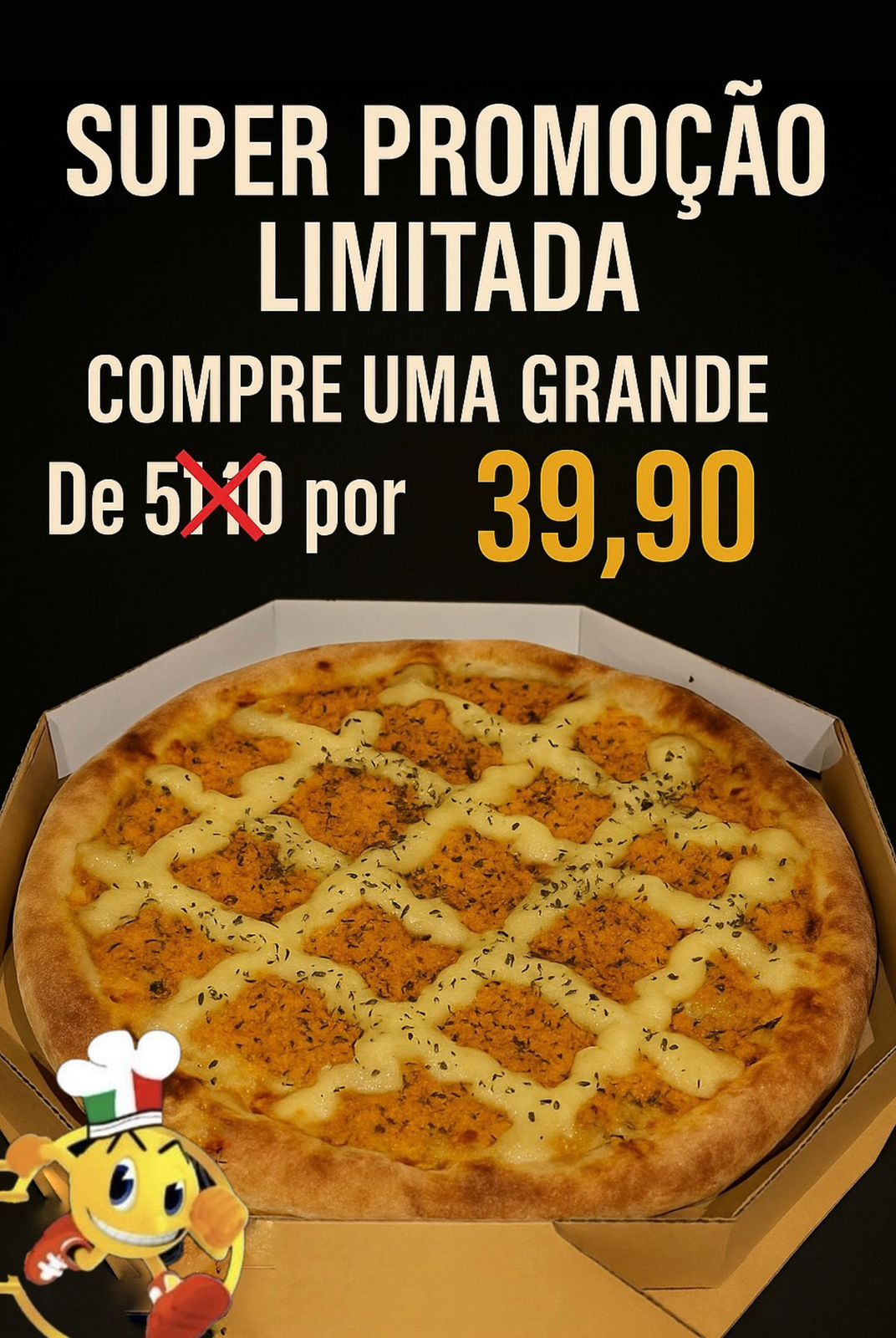 Promoção pizza de frango com catupiry