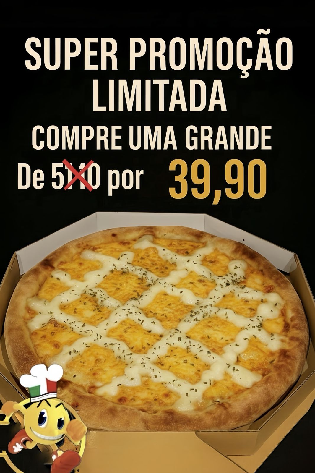PROMOÇÃO PIZZA GRANDE QUATRO QUEIJOS !