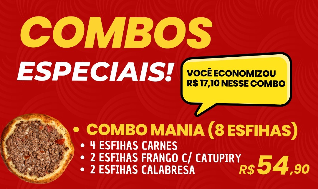 COMBO MANIA ( 8 ESFIHAS )