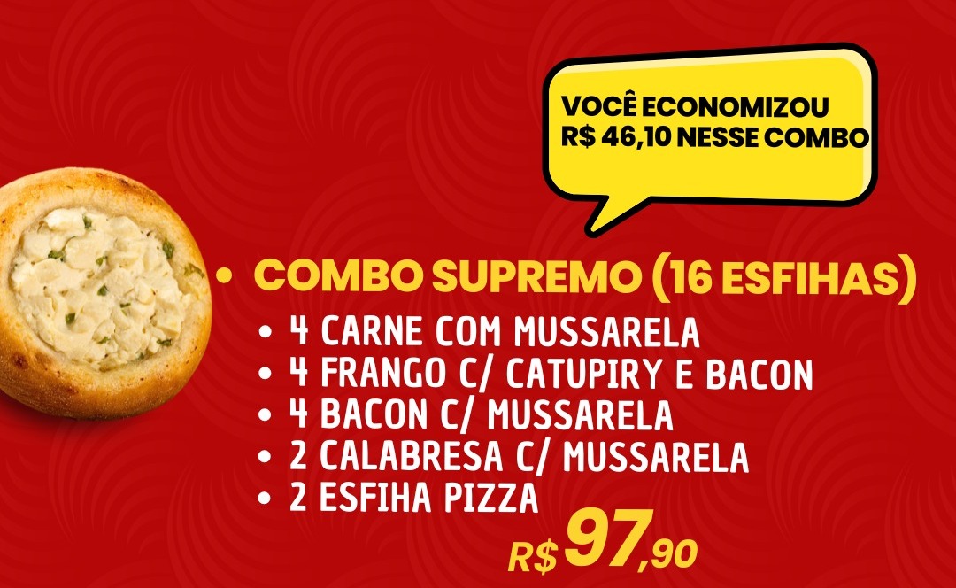 COMBO SUPREMO (16 ESFIHAS ) 