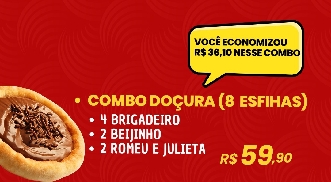 COMBO DOÇURA ( 8 ESFIHAS )