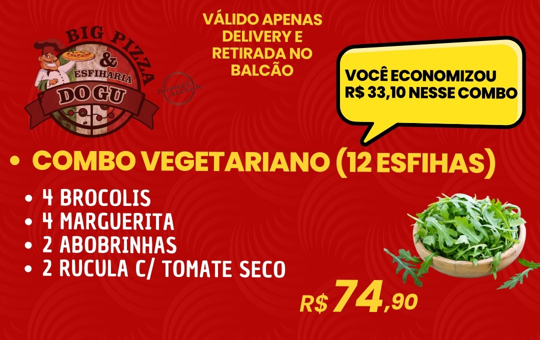 COMBO VEGETARIANO ( 12 ESFIHAS) 