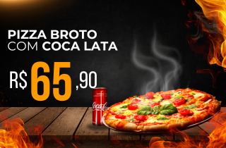 Pizza Broto + Coca-Cola Lata R$65,90