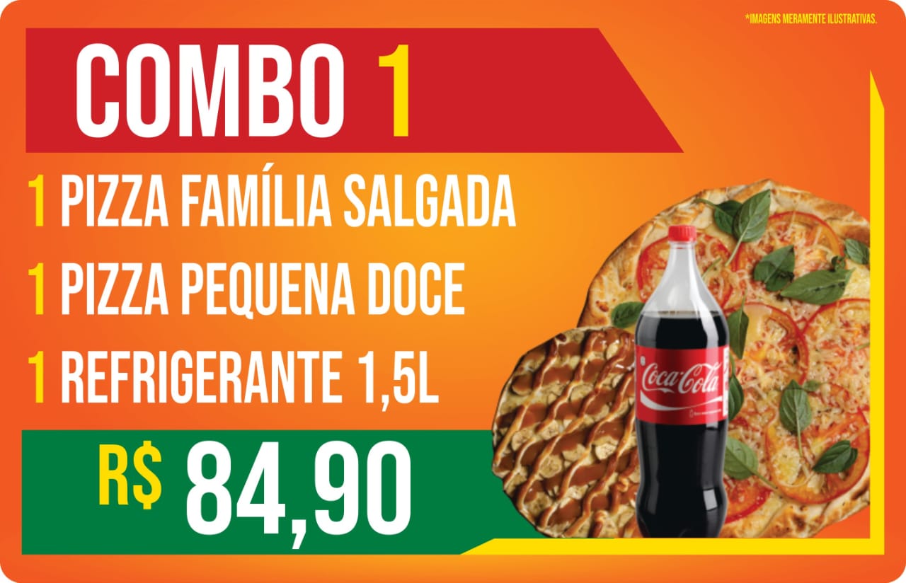 Combo 1  ( 12 Fatias + 4 Fatias Doce + Refrigerante 1,5