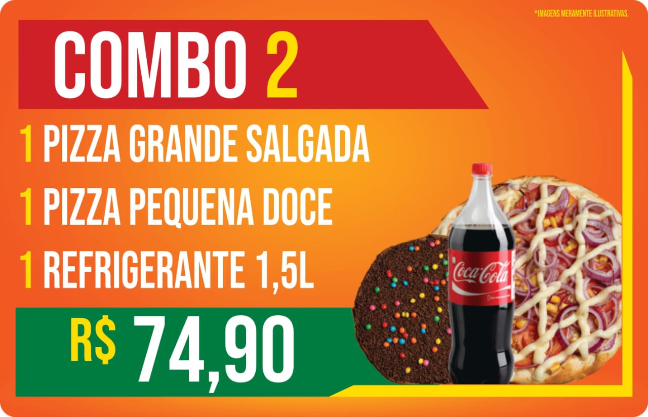 Combo 2 ( 8 Fatias + 4 Fatias  Doce+ 1 Refrigerante 1,5 lt )