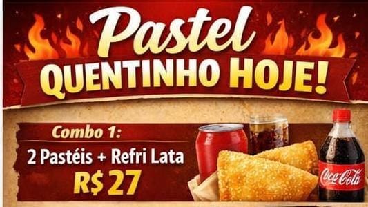 2 pasteis + 1 coca lata