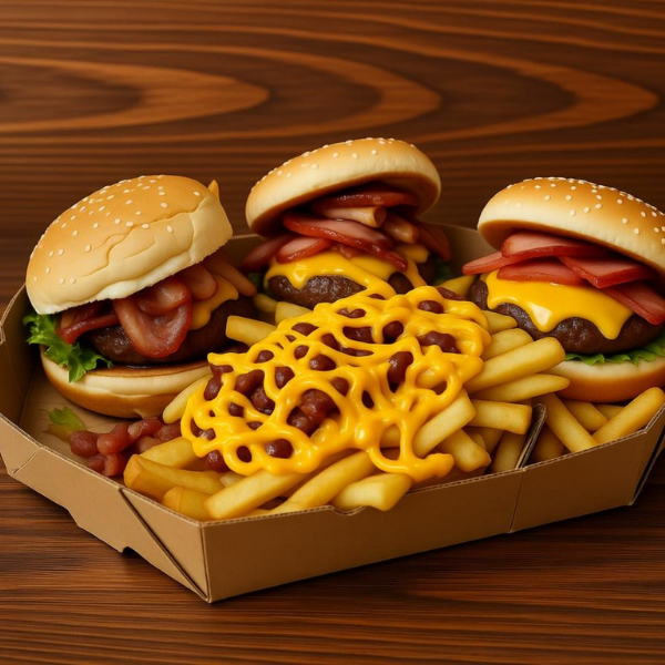 Combo A2 - (2 hamburgueres + 400gr de batata + 200gr de calabresa em cubos + cheddar cremoso + 2 pitchulinhas)
