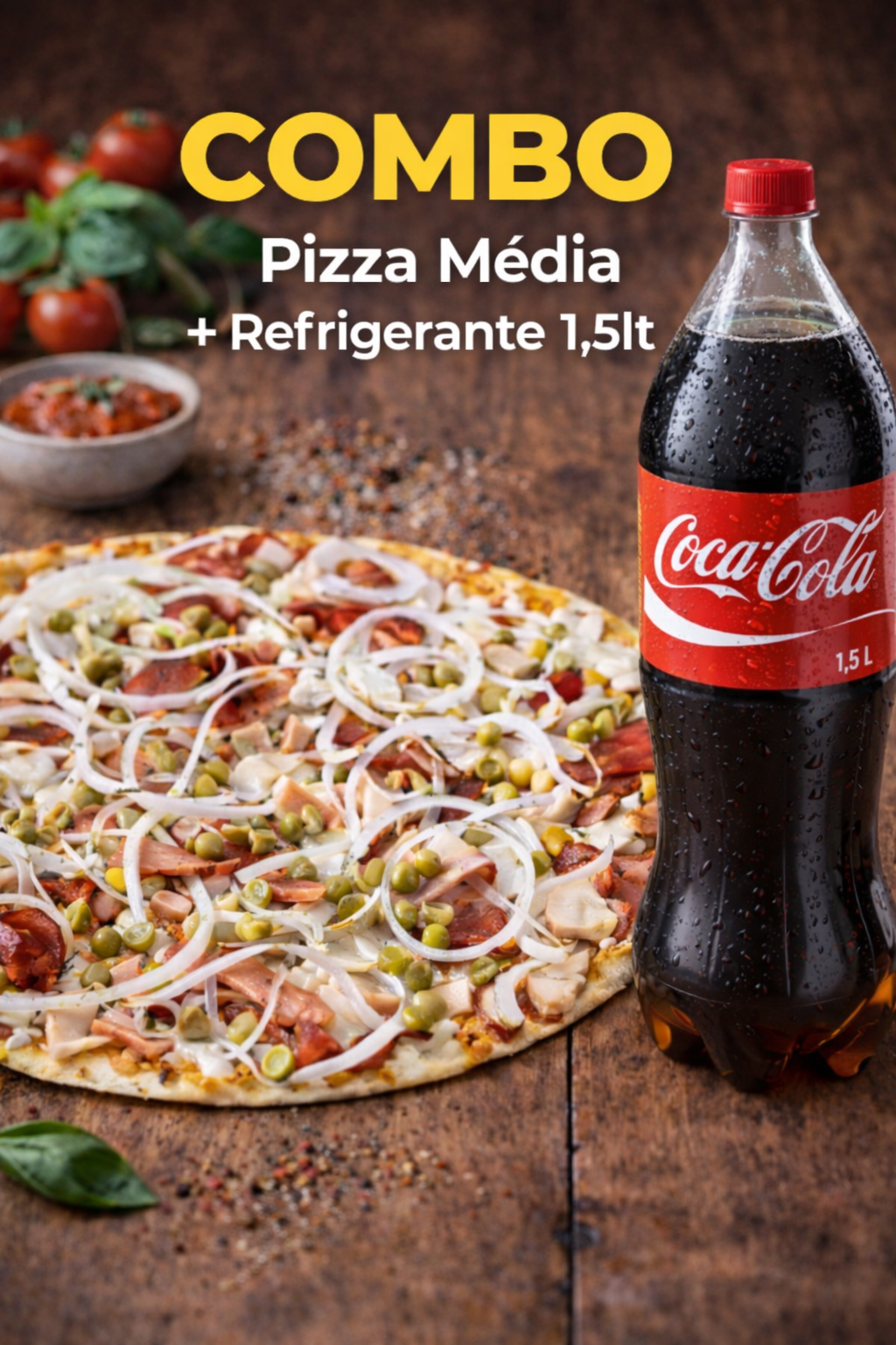1 Pizza Media +1Refrigerante 1.5 L