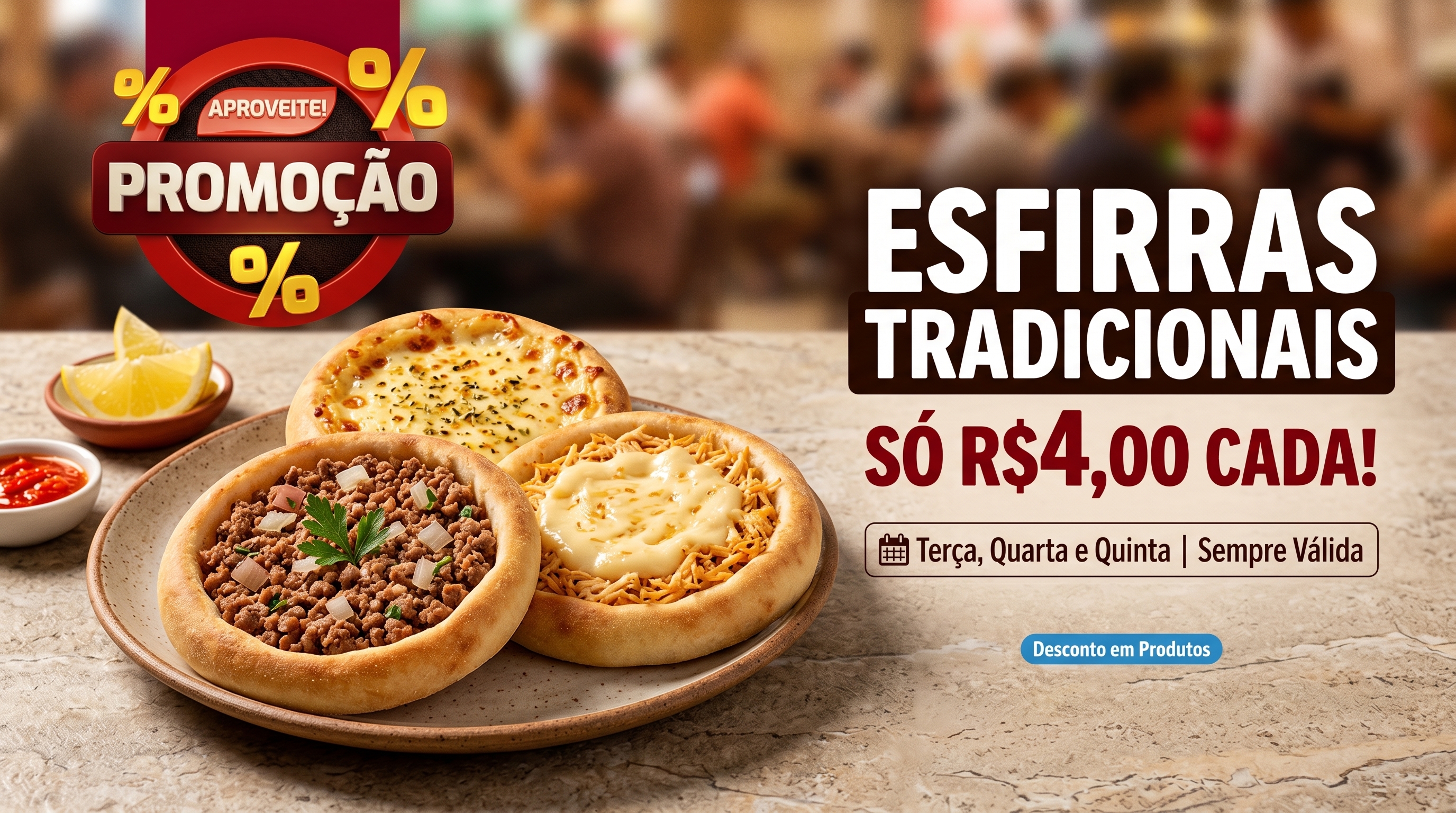 Esfirras Tradicionais R$4,00 Esfirras Tradicionais R$4,00