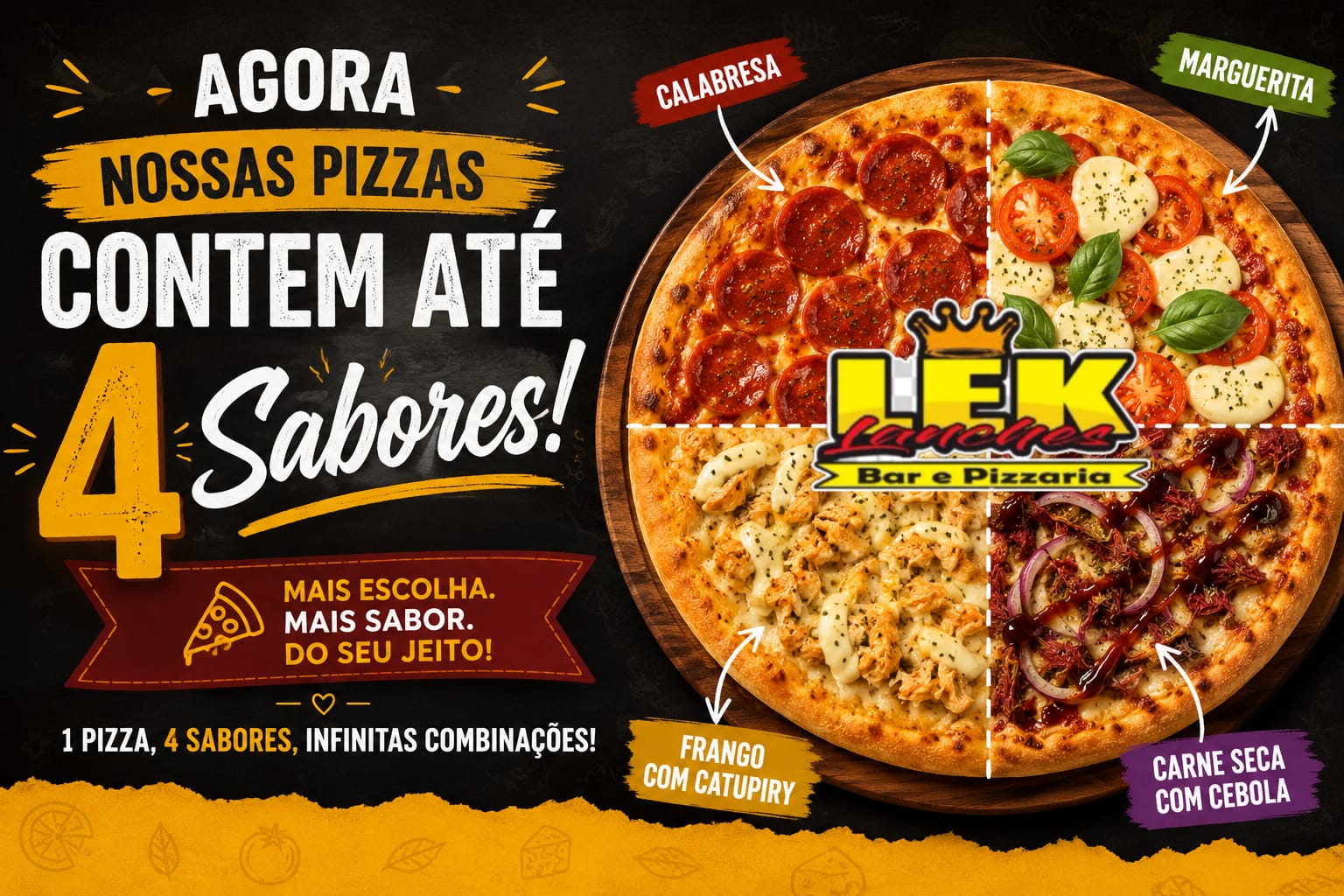 ganha uma pizza tradicional