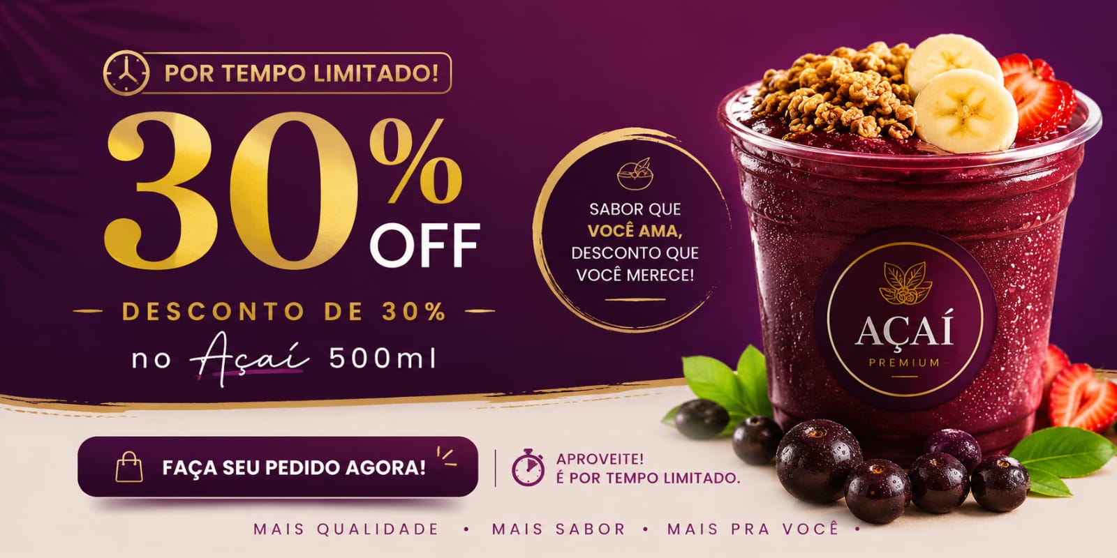 30% OFF - APROVEITE, POR TEMPO LIMITADO!