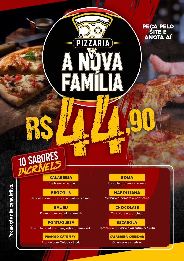 Pizzas em Promoção (POR APENAS 44,90) - 10 Sabores