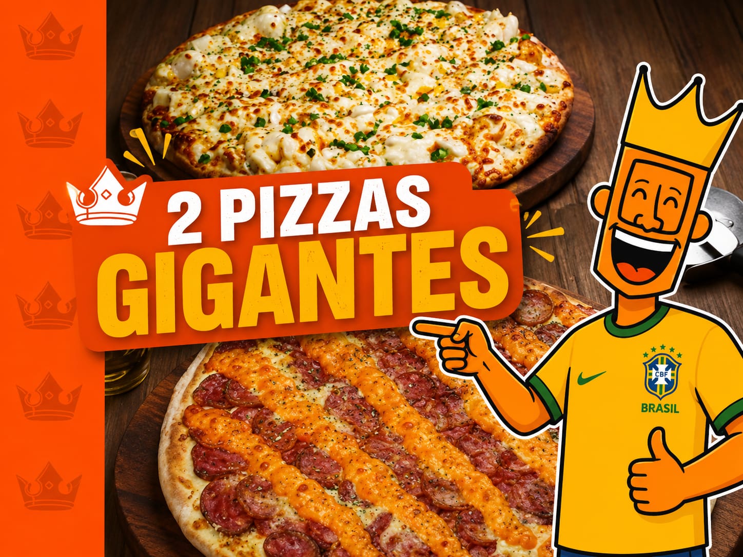 COMBO TORCIDA ** (02 PIZZAS GIGANTES + 01 REFRI GRÁTIS)**