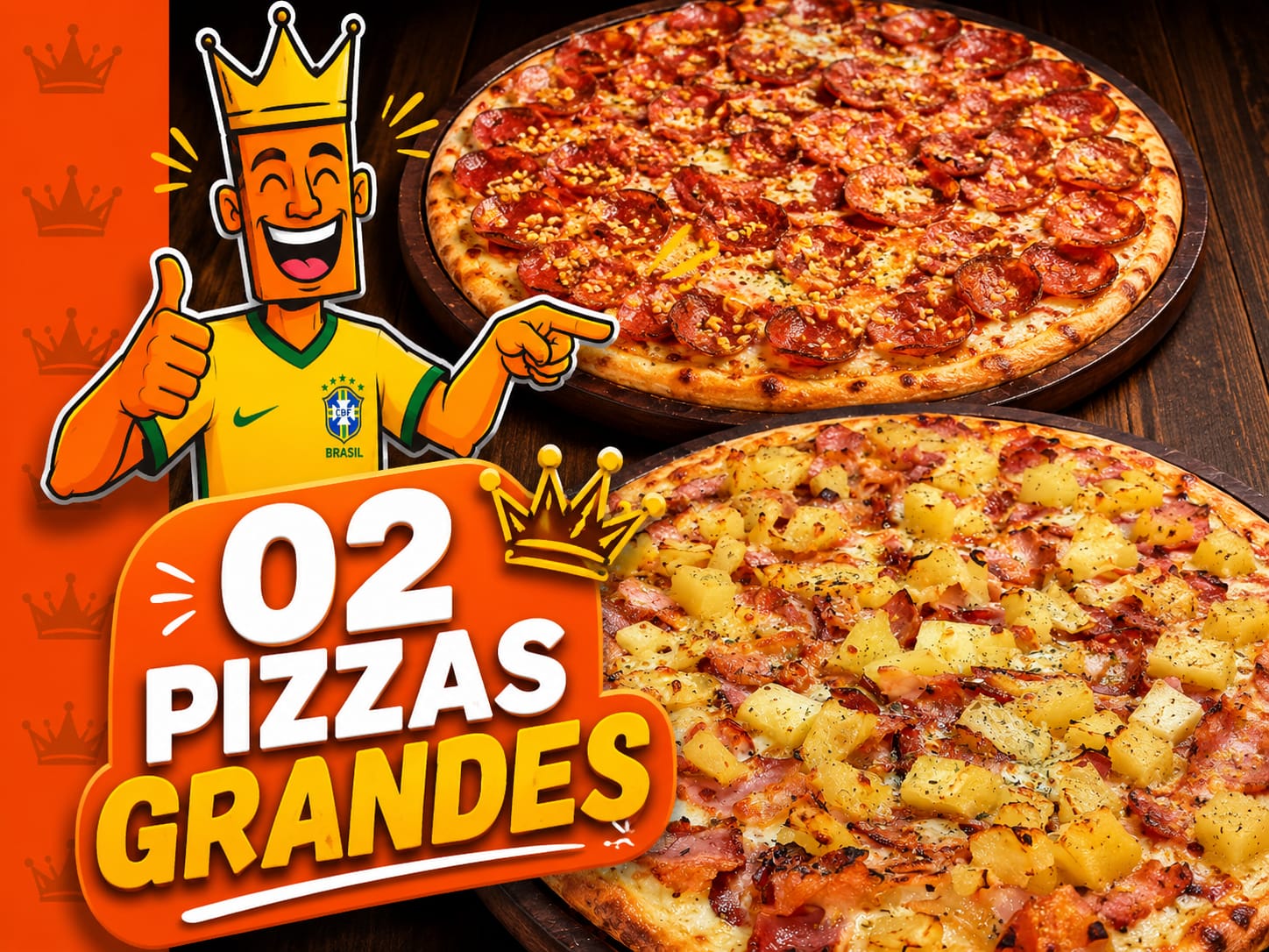 COMBO CANARINHO  (02 PIZZAS GRANDES GRÁTIS 01 REFRI 2L)