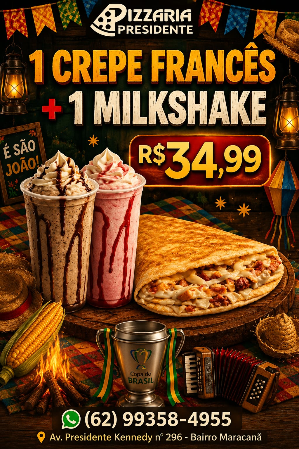 OFERTA DO  MÊS ( CREPE + MILK SHAKE )