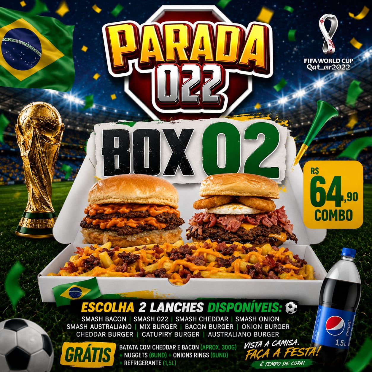 Combo Copa do Mundo Por R$64,90