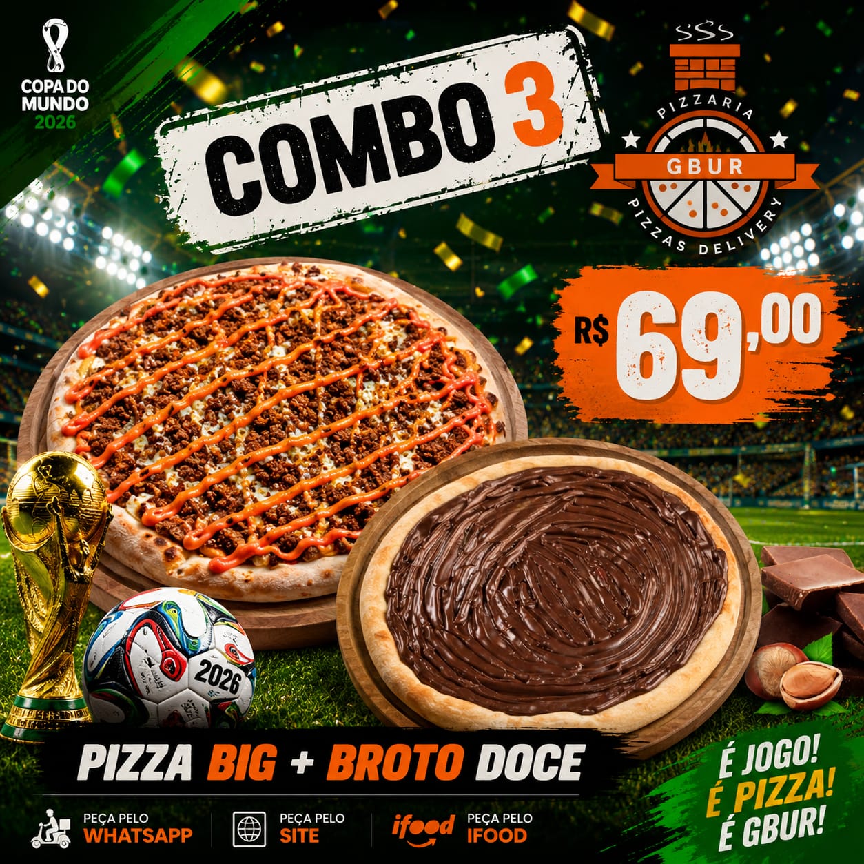 COMBO 03 R$69,00 - BIG TRADICIONAL + BROTO DOCE