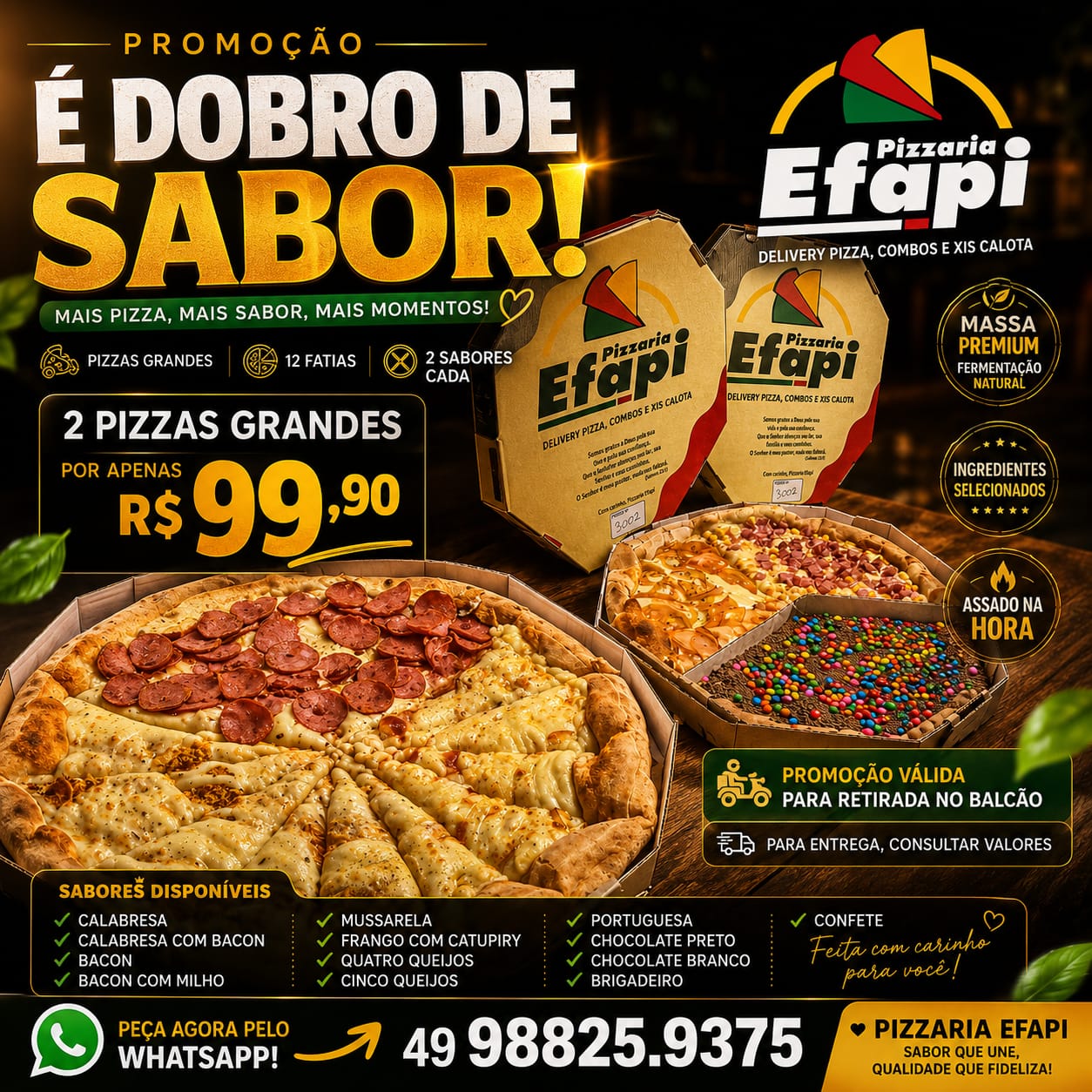 2 pizza grande 2 sabores 
