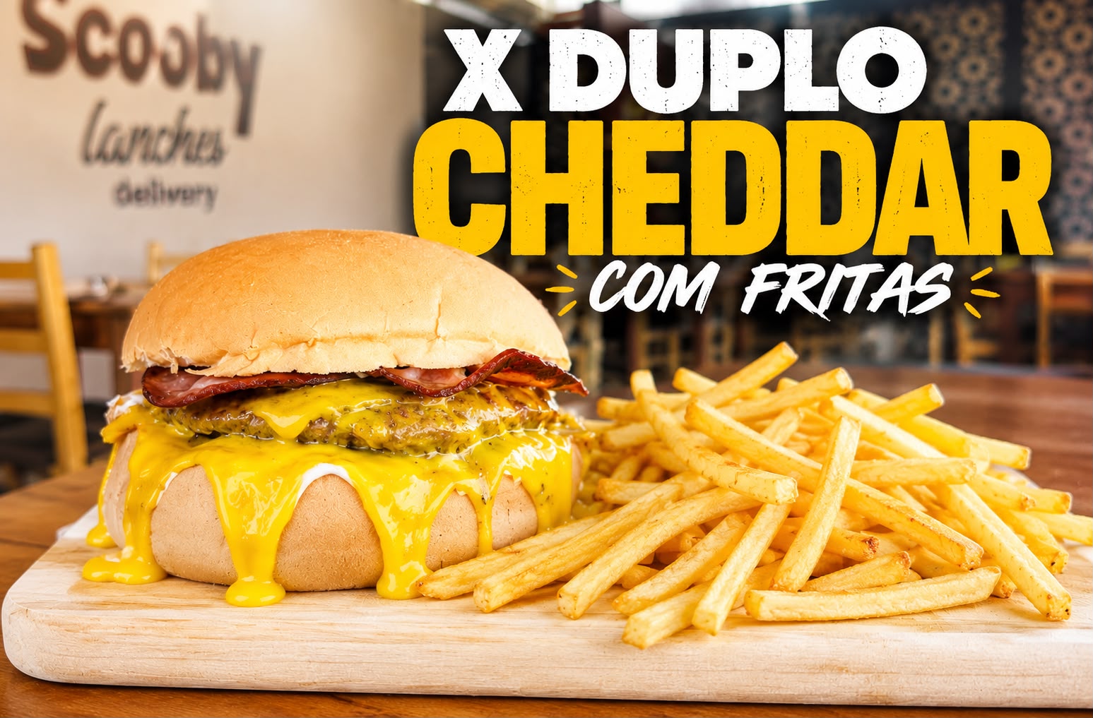 X DUPLO CHEDDAR COM FRITAS