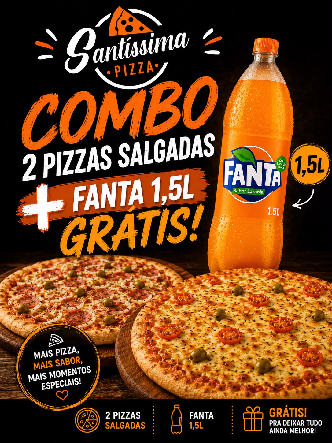 2 pizzas + Refrigerante 