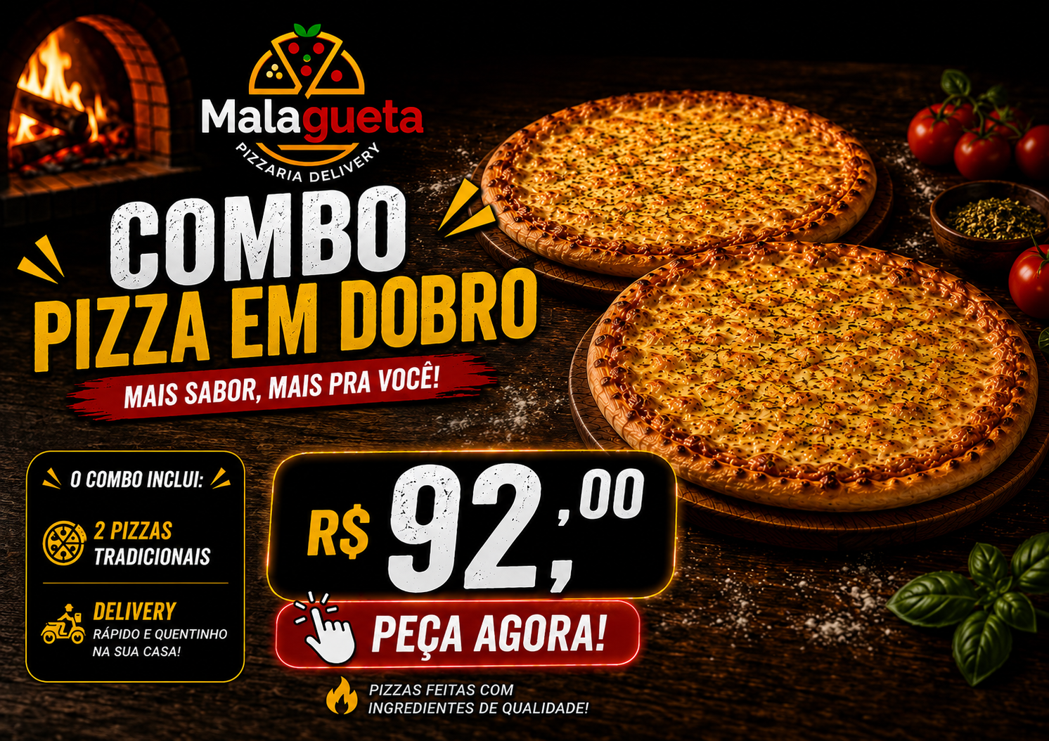 Pizza em Dobro 