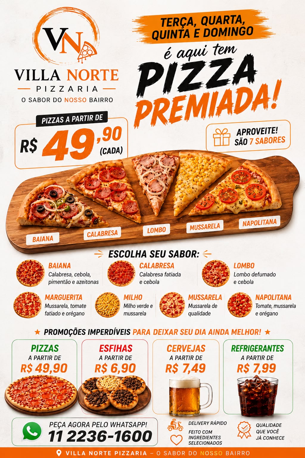 PROMO 7 SABORES NO PRECINHO - TERÇA, QUARTA, QUINTA E AOS DOMINGO