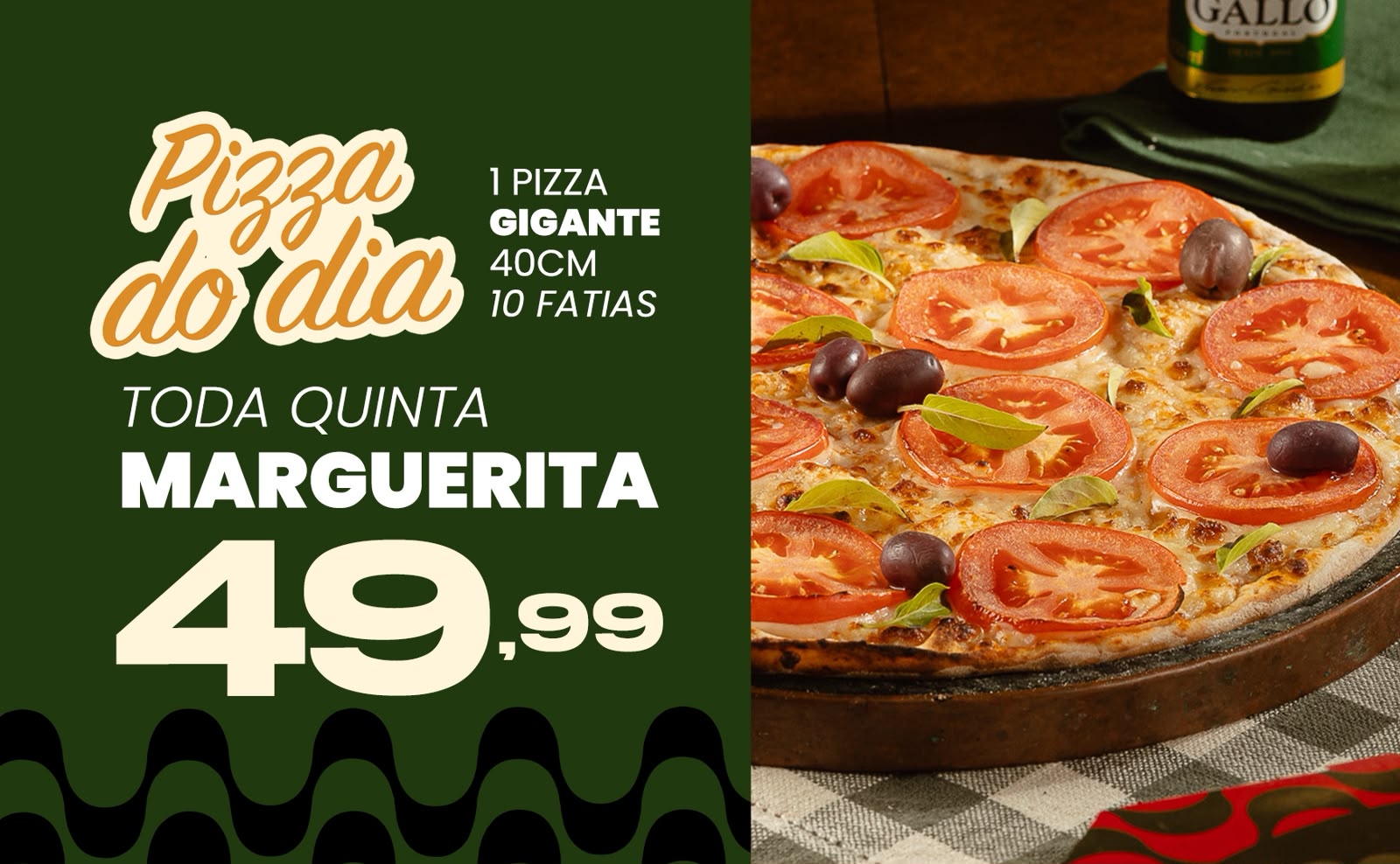 PIZZA DO DIA - MARGUERITA R$49,99
