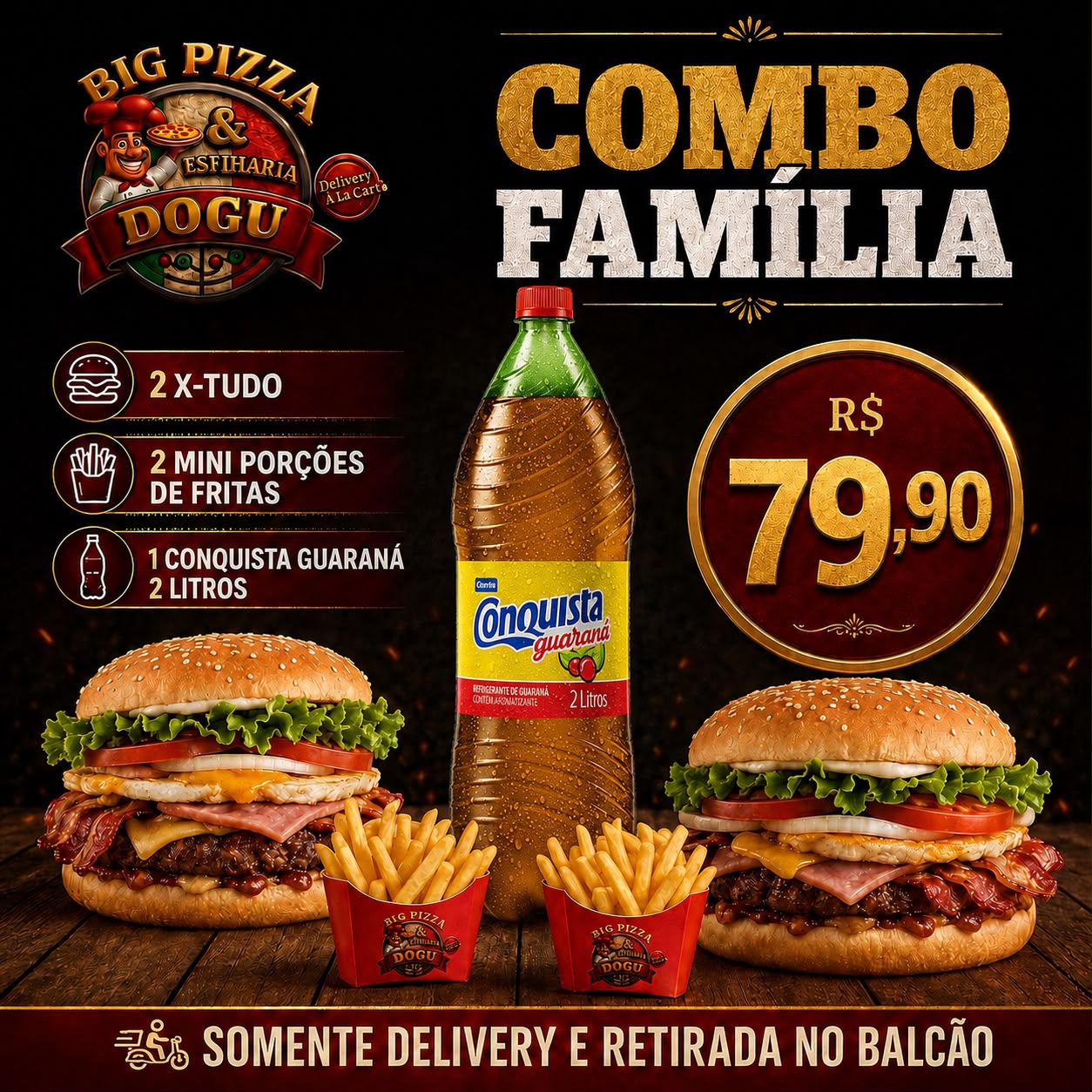 COMBO XTUDO + CONQUISTA + MINI FRITAS
