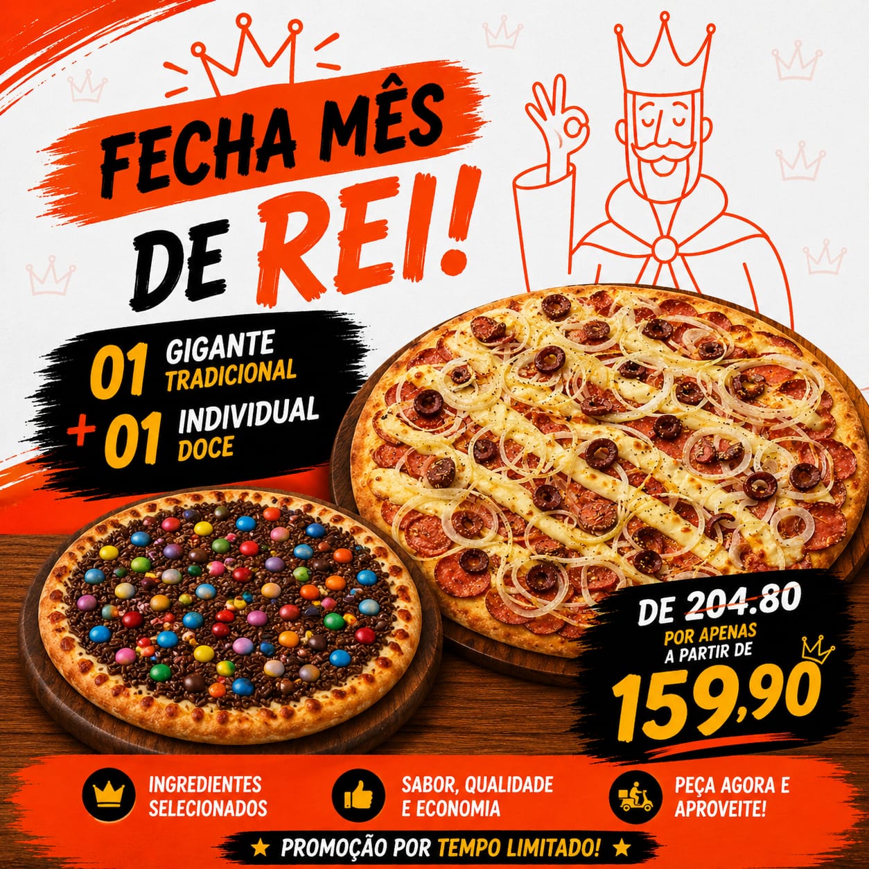 5 - COMBO FIM DE MÊS DE REI  (GIGANTE + INDIVIDUAL DOCE )
