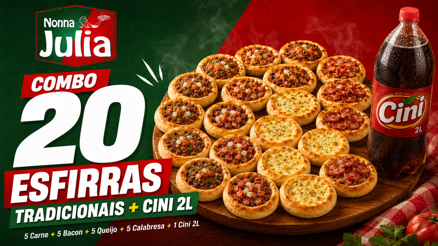 Combo 20 Esfirras + Cini
