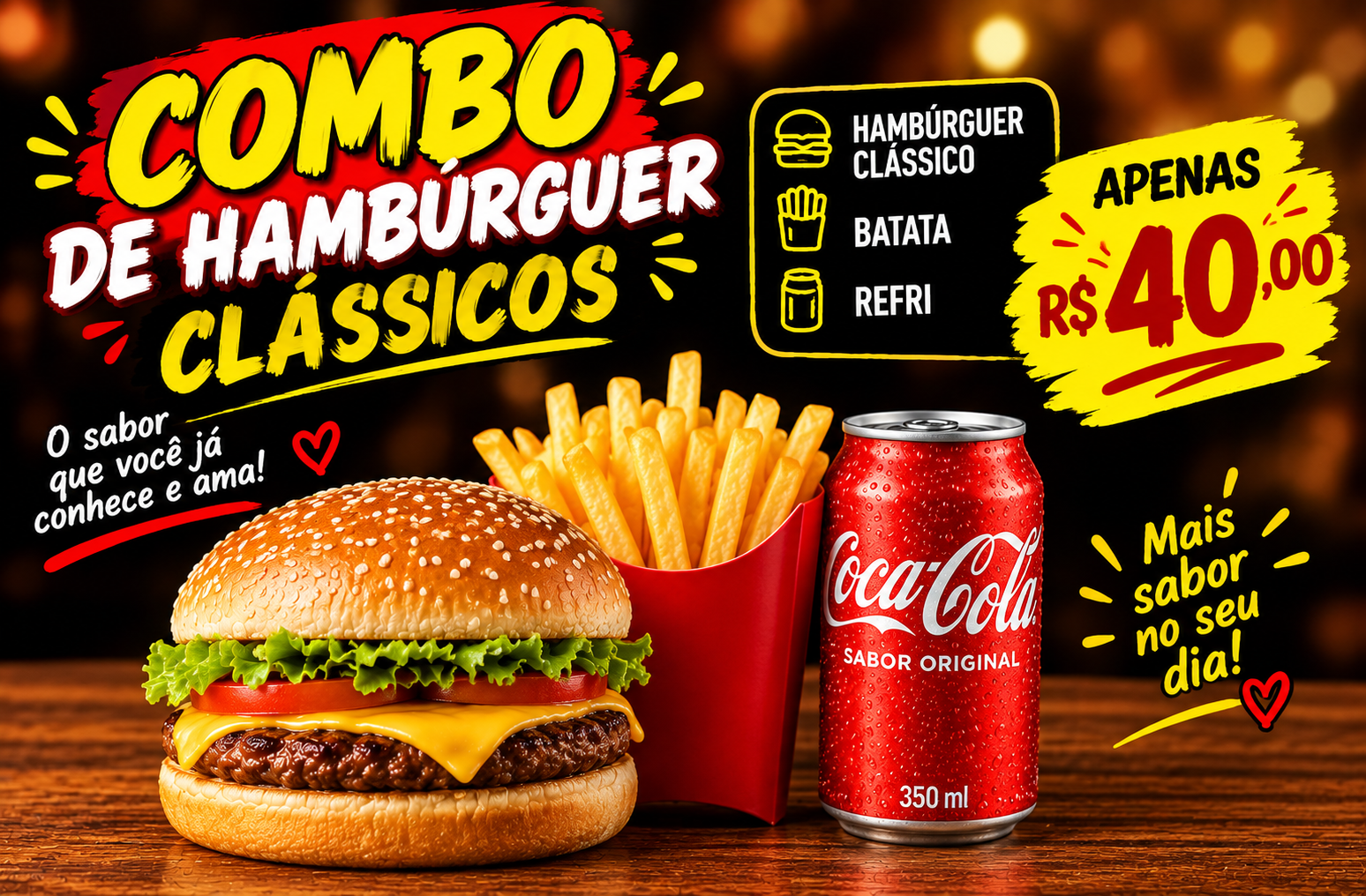 Combo de Hamburguer Clássicos