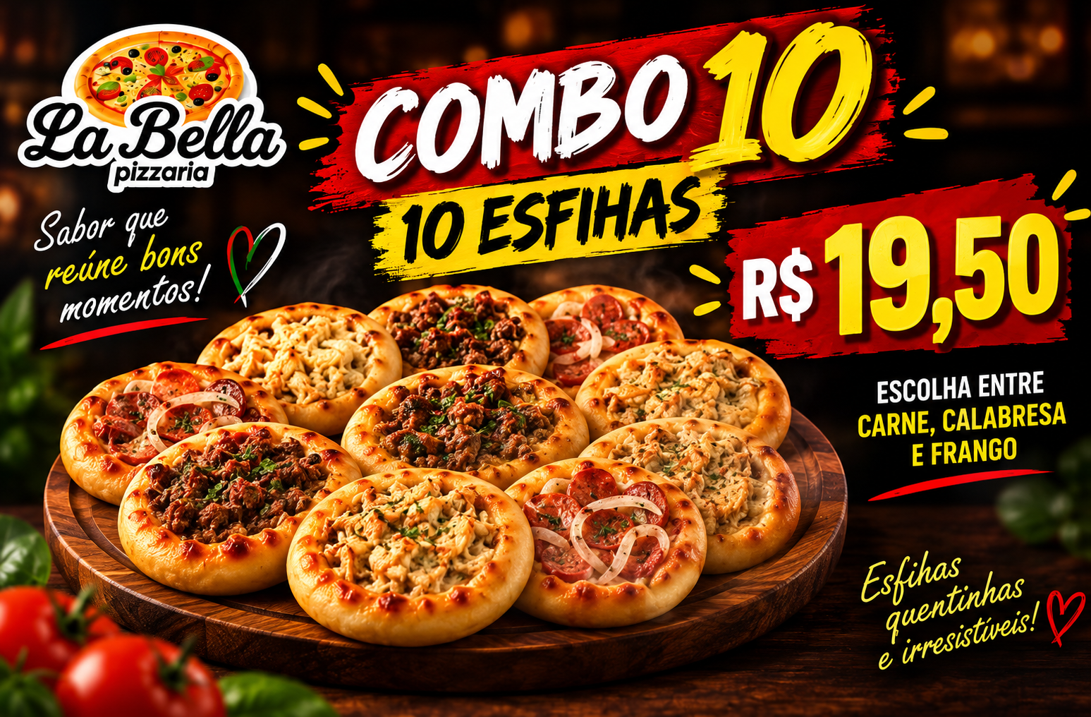 COMBO 10 - 10 Esfihas R$ 19,50