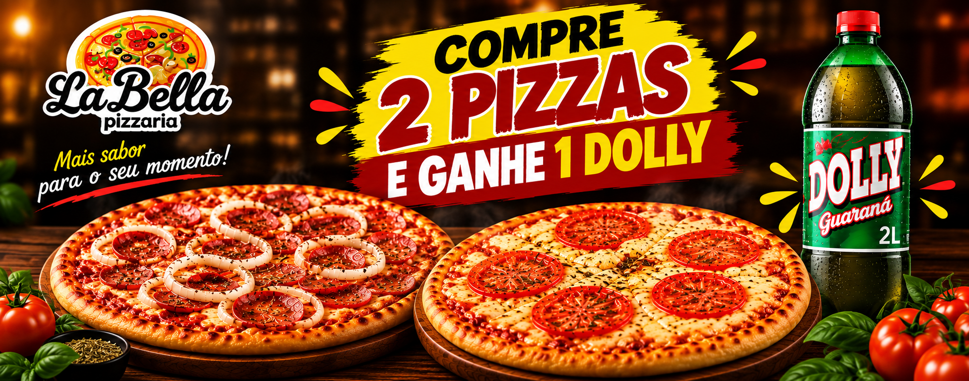2 Pizzas +1 Dolly 2 Pizzas +1 Dolly