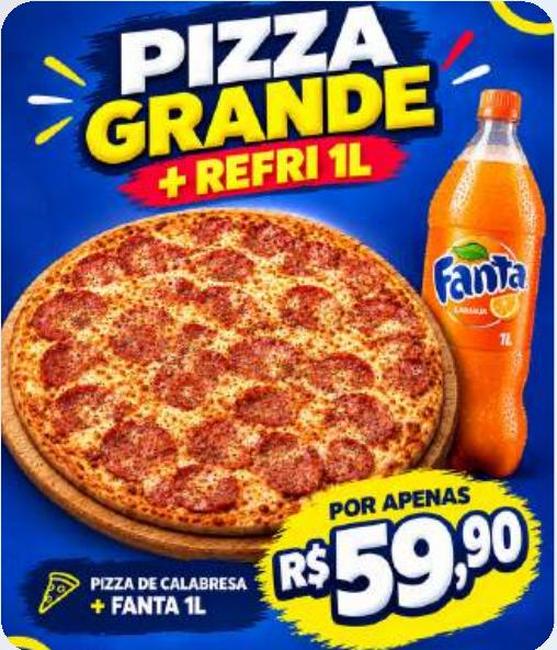 Combo Pizza de calabresa + Refrigerante  de 1 Litro 