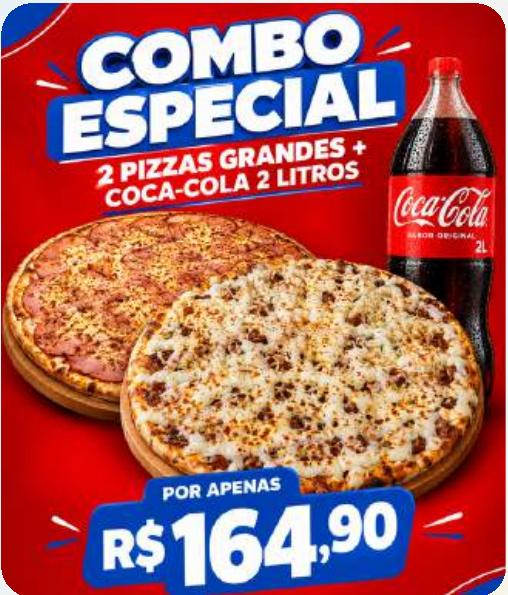 Combo duas Pizzas Grandes + um Refrigerante