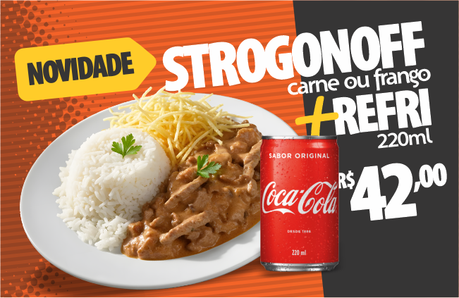 Strogonoff + coca 220ml