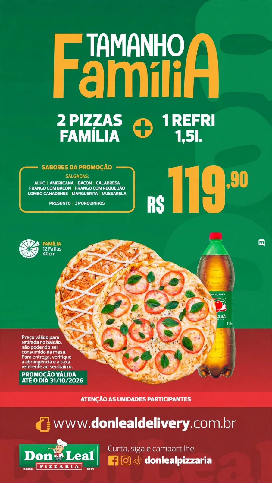 TAMANHO FAMÍLIA 119,90