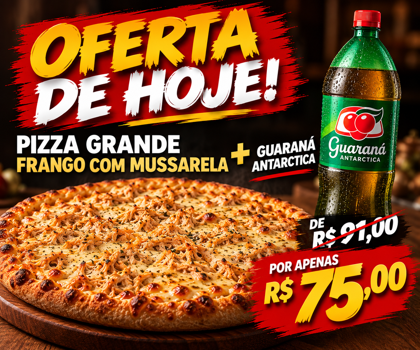Pizza de Frango + Guarana 2 Litros