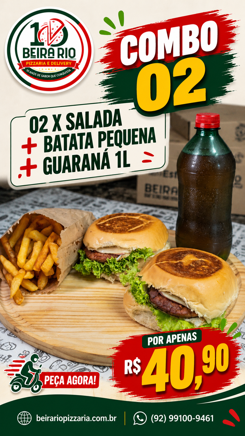 Combo 02 com Fritas por R$ 40,90